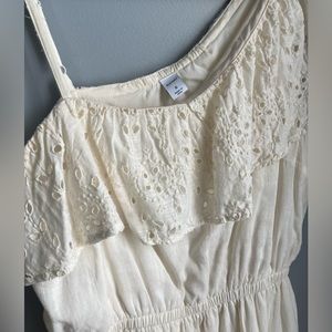 Off white one shoulder dress